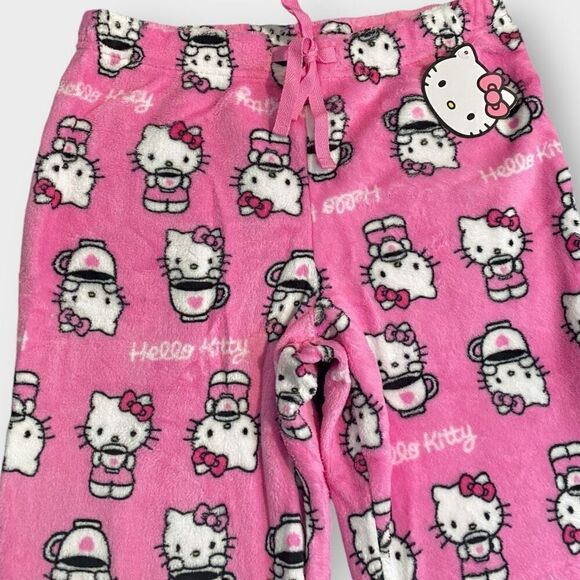 Hello Kitty Sanrio “Coffee” Fuzzy Soft Touch Pajama Pants Womens size XL New - Picture 5 of 10